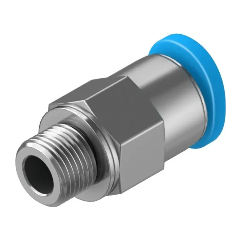 Festo Pneumatic Fitting, 4mm Push-in Tube, Male M5 Thread, Brass, Nickel Plated, Compact RoHS Connector QSM-M5-4