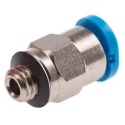 Festo Pneumatic Fitting, 4mm Push-in Tube, Male M5 Thread, Brass, Nickel Plated, Compact RoHS Connector QSM-M5-4