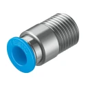 Festo Pneumatic Push-in Fitting, 8mm Tube, R 1/4 Male Brass Nickel-Plated, QS Series QS-1/4-8-I