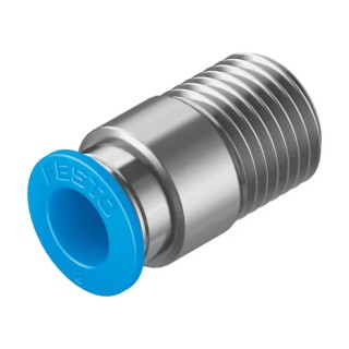 Festo Pneumatic Push-in Fitting, 8mm Tube, R 1/4 Male Brass Nickel-Plated, QS Series QS-1/4-8-I