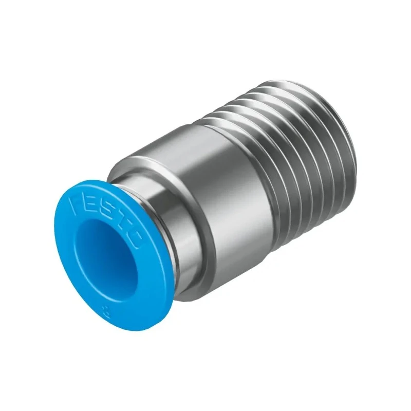 Festo Pneumatic Push-in Fitting, 8mm Tube, R 1/4 Male Brass Nickel-Plated, QS Series QS-1/4-8-I