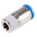 Festo Pneumatic Push-in Fitting, 8mm Tube, R 1/4 Male Brass Nickel-Plated, QS Series QS-1/4-8-I