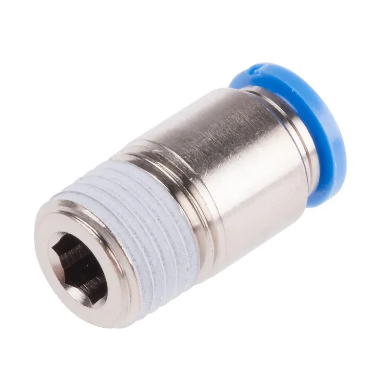 Festo Pneumatic Push-in Fitting, 8mm Tube, R 1/4 Male Brass Nickel-Plated, QS Series QS-1/4-8-I