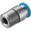 Festo Pneumatic Push-in Fitting, 8mm Tube, R 1/4 Male Brass Nickel-Plated, QS Series QS-1/4-8-I