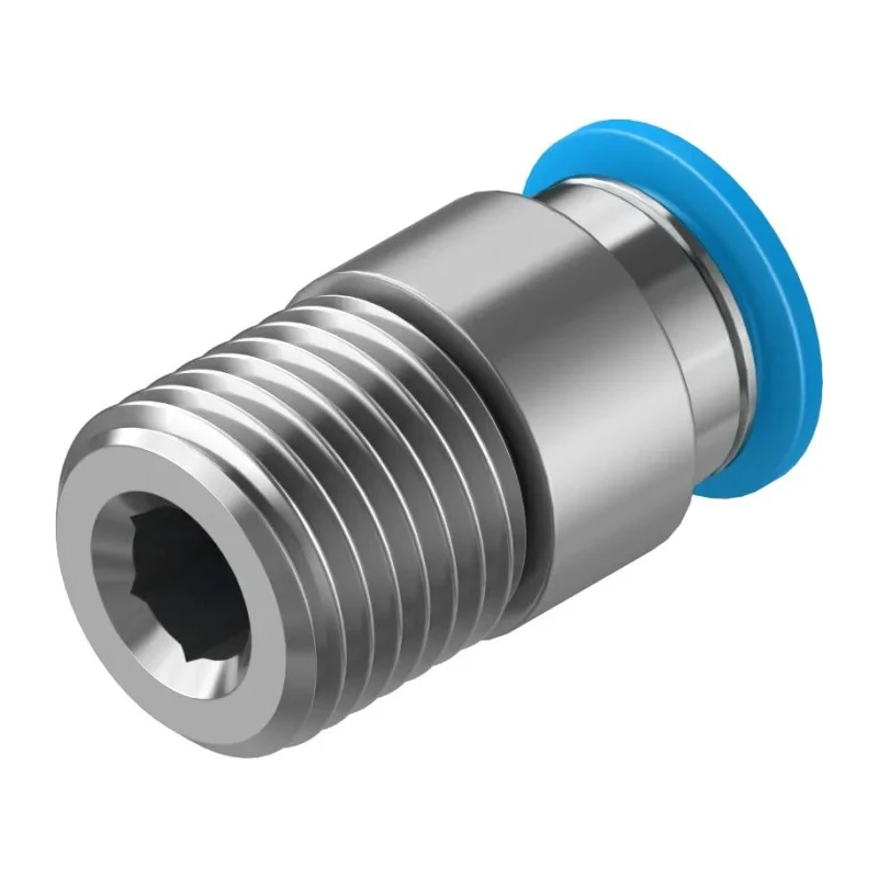 Festo Pneumatic Push-in Fitting, 8mm Tube, R 1/4 Male Brass Nickel-Plated, QS Series QS-1/4-8-I