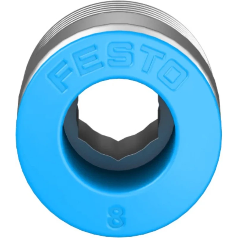Festo Pneumatic Push-in Fitting, 8mm Tube, R 1/4 Male Brass Nickel-Plated, QS Series QS-1/4-8-I
