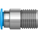 Festo Pneumatic Push-in Fitting, 8mm Tube, R 1/4 Male Brass Nickel-Plated, QS Series QS-1/4-8-I