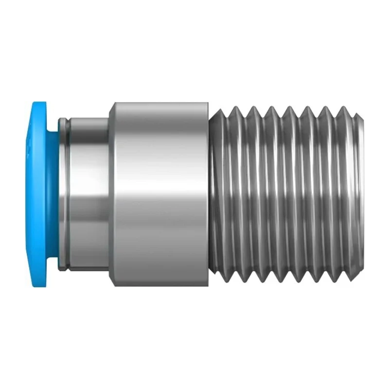 Festo Pneumatic Push-in Fitting, 8mm Tube, R 1/4 Male Brass Nickel-Plated, QS Series QS-1/4-8-I