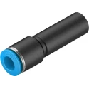 Festo QS Series Pneumatic Reducer Nipple, Nickel Plated Brass, Polypropylene, High Alloy Stainless Steel, Nitrile QS-12H-8