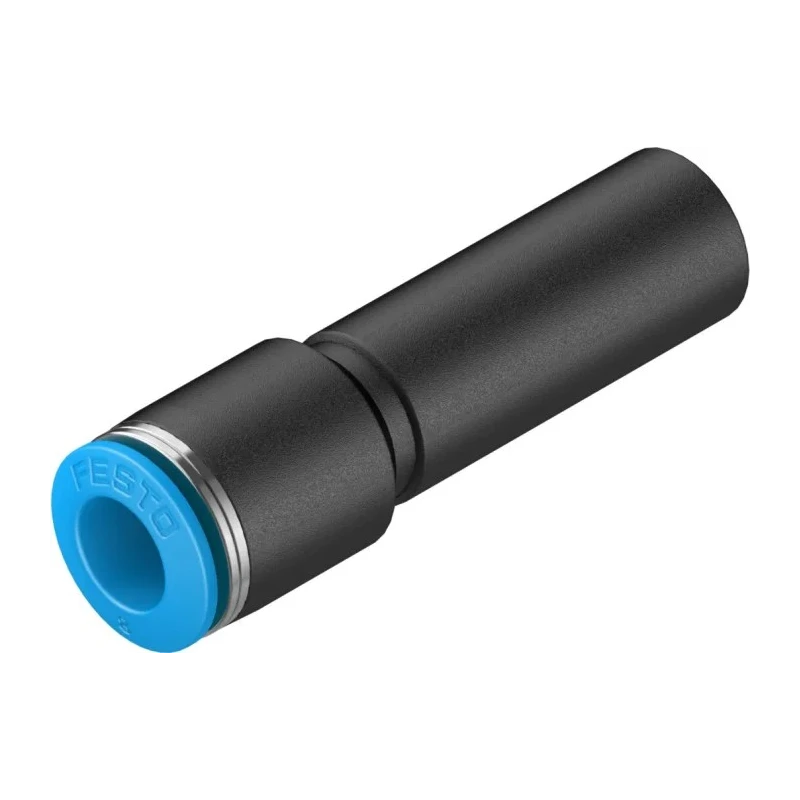 Festo QS Series Pneumatic Reducer Nipple, Nickel Plated Brass, Polypropylene, High Alloy Stainless Steel, Nitrile QS-12H-8