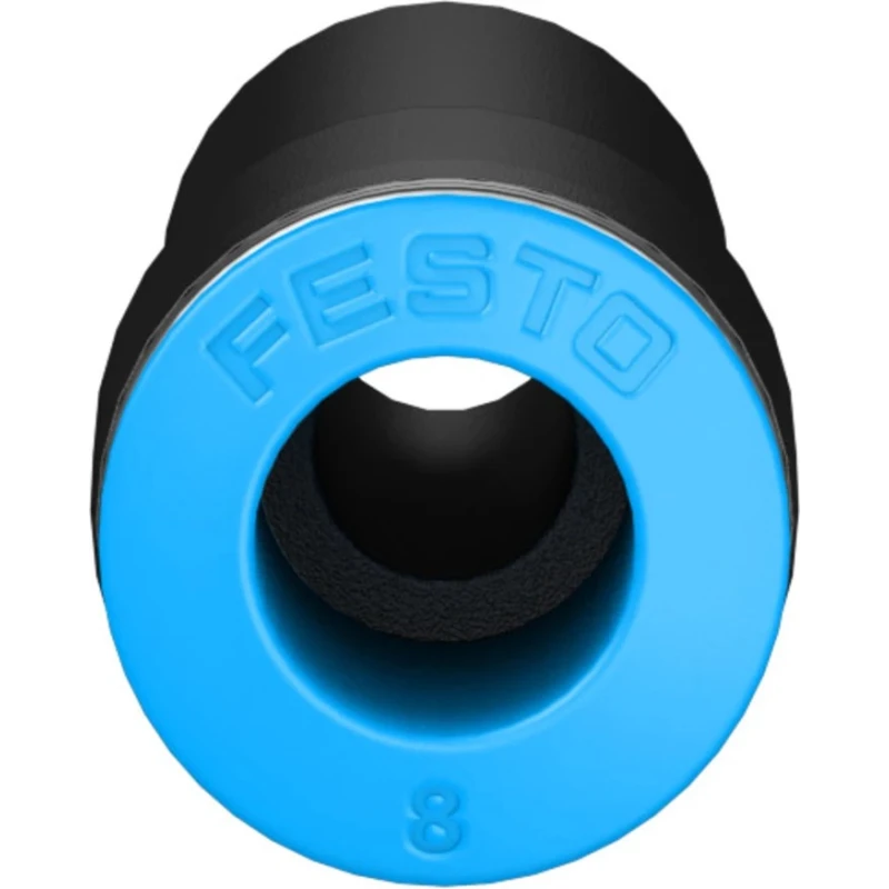 Festo QS Series Pneumatic Reducer Nipple, Nickel Plated Brass, Polypropylene, High Alloy Stainless Steel, Nitrile QS-12H-8