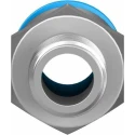Festo QS Series Straight Pneumatic Fitting, Male R 1/8 Push-in 8mm Brass, Nickel Finish QS-1/8-8