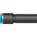 Festo QS Series Pneumatic Reducer Nipple, Nickel Plated Brass, Polypropylene, High Alloy Stainless Steel, Nitrile QS-12H-8