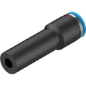 Festo QS Series Pneumatic Reducer Nipple, Nickel Plated Brass, Polypropylene, High Alloy Stainless Steel, Nitrile QS-12H-8
