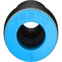 Festo QS Series Pneumatic Fitting Reducer Nipple, Push-In 10 mm to 8 mm, Chemical Resistant, Food Grade, 14 Bar, QS-10H-8