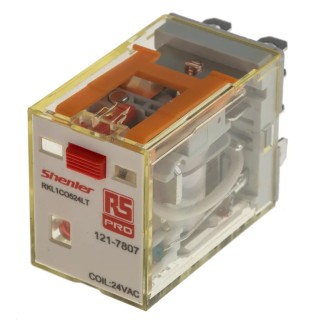 RS PRO Power Relay 24V AC Coil 16A SPDT Plug-In RKL Series 121-7807