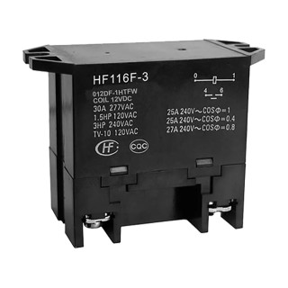 Hongfa Europe GMBH Flange Power Relay 12V DC Coil, 30A Switching Current, SPST, Screw Terminal, HF116F-3/012DF-1HTFW