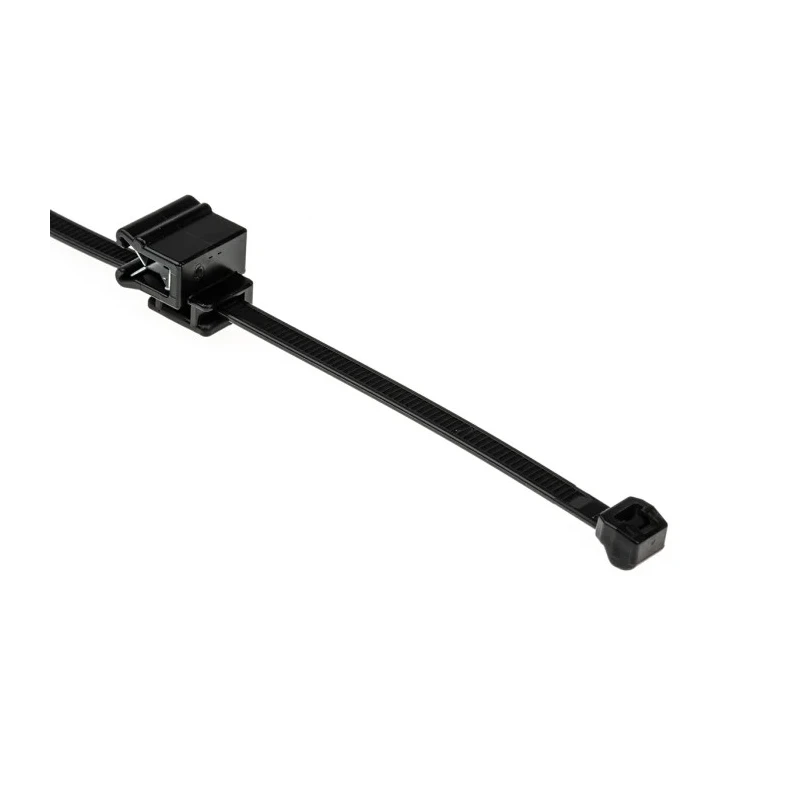 HellermannTyton Cable Tie Assemblies 200 mm x 4.6 mm Black Polyamide 66 UL 94 V-2 150-40591 T50ROSEC5A-PA66HS/PA66HIRHS-BK