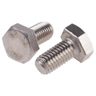 RS PRO Stainless Steel Hex Bolt M10 x 20 mm A2-304 Fully Threaded DIN 933 520-267