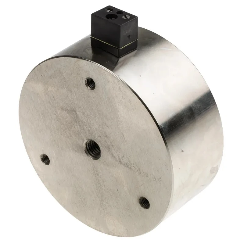 RS PRO Single Door, Double Door Holding Magnet 3600 N, 24V DC, Bright Nickel Plated, Mild Steel, Fail Safe 121-9829