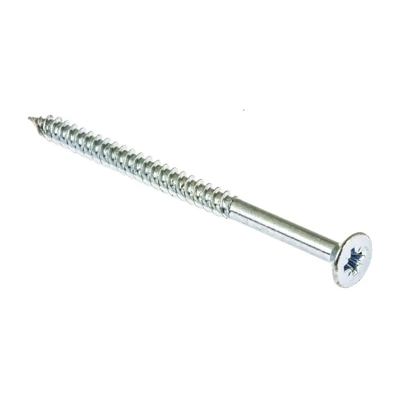 RS PRO Pozidriv Countersunk Steel Wood Screw, Bright Zinc, 10 in Thread, 3 in Length, Steel, 521-248