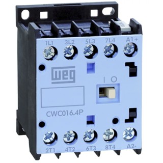 WEG CWC Contactor 230V AC Coil 4-Pole 7A 3.7kW 2 NO/2 NC 690V AC DIN Rail CWC07-00-22D24