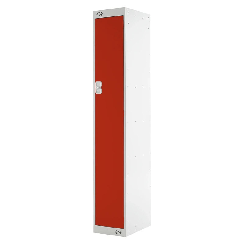 RS PRO 1 Door Steel Red Industrial Locker 1800x300x450 mm 521-358