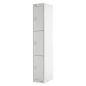 RS PRO 3 Door Steel Grey Industrial Locker, Powder Coated Steel, 1800 mm x 300 mm x 450 mm, 521-380