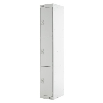 RS PRO 3 Door Steel Grey Industrial Locker, Powder Coated Steel, 1800 mm x 300 mm x 450 mm, 521-380