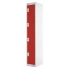 RS PRO 4 Door Steel Red Industrial Locker 1800 mm x 300 mm x 450 mm 521-421