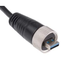 RS PRO Waterproof IC Socket USB Cable, Male USB Type A to Male, USB 3.0, Black, 2m 122-3033