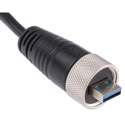 RS PRO Waterproof IC Socket USB Cable, Male USB Type A to Male, USB 3.0, Black, 2m 122-3033