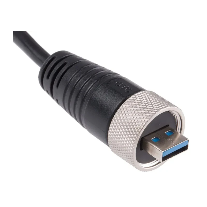 RS PRO Waterproof IC Socket USB Cable, Male USB Type A to Male, USB 3.0, Black, 2m 122-3033