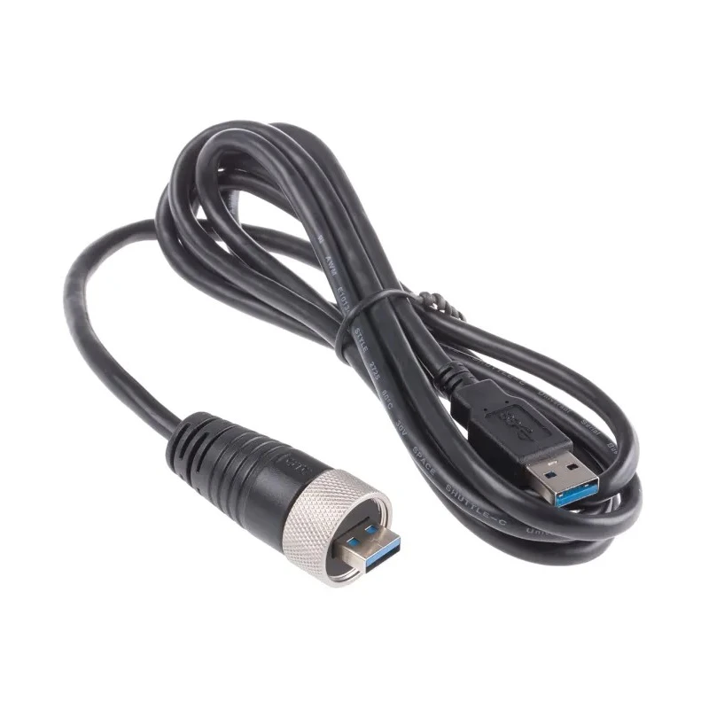RS PRO Waterproof IC Socket USB Cable, Male USB Type A to Male, USB 3.0, Black, 2m 122-3033