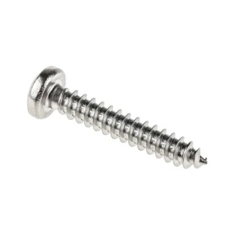 RS PRO Plain Stainless Steel Pan Head Self-Tapping Screw, Pozidriv, DIN 7981C, 25mm Length, Size 8, Grade A2 521-636