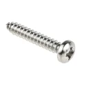 RS PRO Plain Stainless Steel Pan Head Self-Tapping Screw, Pozidriv, DIN 7981C, 25mm Length, Size 8, Grade A2 521-636