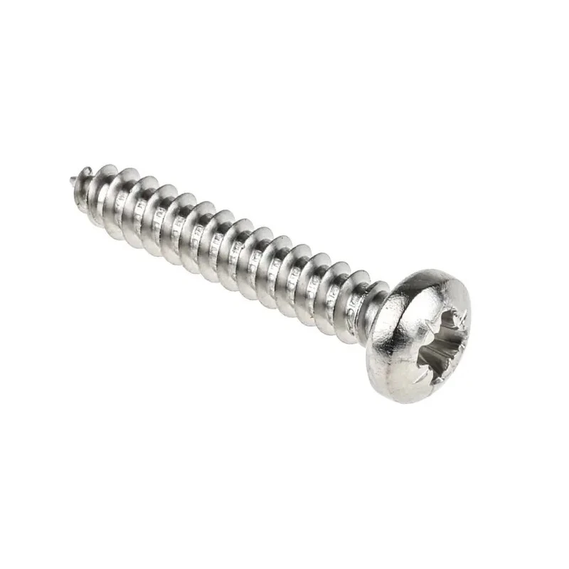 RS PRO Plain Stainless Steel Pan Head Self-Tapping Screw, Pozidriv, DIN 7981C, 25mm Length, Size 8, Grade A2 521-636