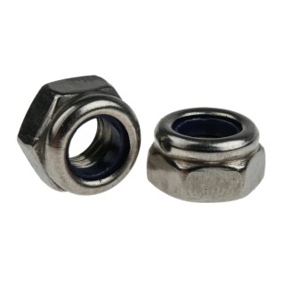 RS PRO Plain Stainless Steel Locknut M8, Nylon Insert, DIN 985, 13mm Width, 8mm Height 521-951