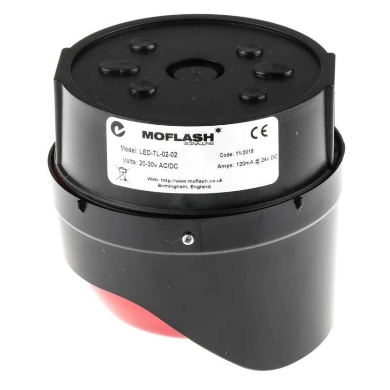 Moflash LED-TL Modular Series Red Beacon 280V AC/DC Steady Surface, Wall Mount,  IP65