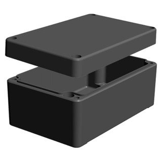RS PRO RJ Series Aluminium Enclosure IP66, IK09, Grey Lid, 57mm x 125mm x 125mm IP66