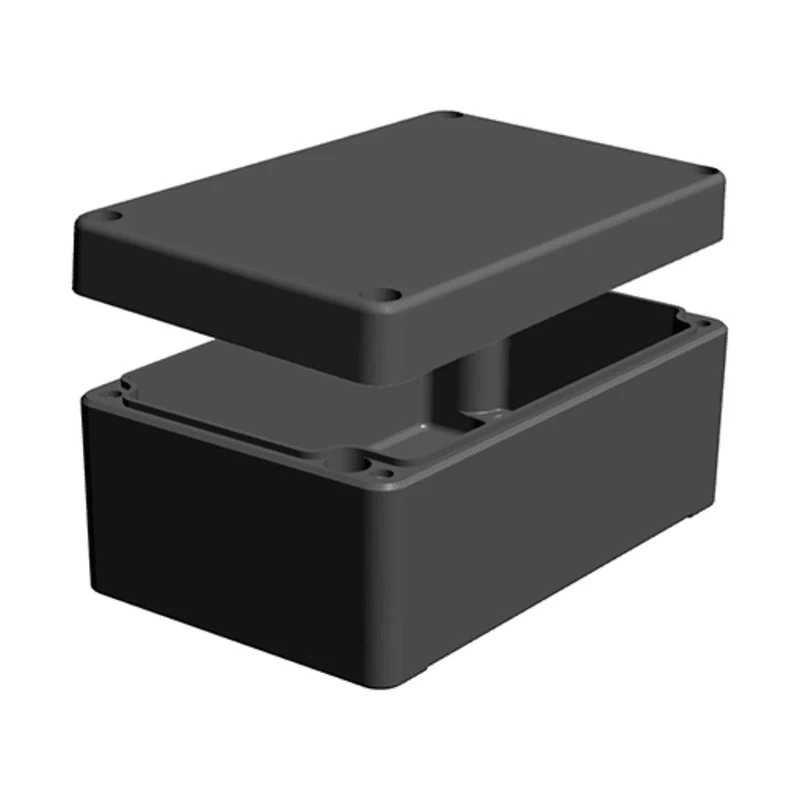 RS PRO RJ Series Aluminium Enclosure IP66, IK09, Grey Lid, 57mm x 125mm x 125mm IP66