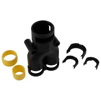 Kopex Nickel-Plated Thread Conduit Fitting, 23 mm Nominal Size, 2 x M6, Nylon 12, Black IP68 BEYR 7TCA297120R0390 BEYR050404