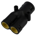 Kopex Nickel-Plated Thread Conduit Fitting, 23 mm Nominal Size, 2 x M6, Nylon 12, Black IP68 BEYR 7TCA297120R0390 BEYR050404