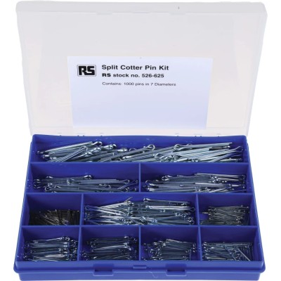 RS PRO Bright Zinc Steel Split Pin 50.8 mm Length, 4 mm Diameter, DIN Standards 526-625