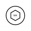 RS PRO Bright Zinc Steel Hex Nut M4 DIN 934, Full, 3.2mm Height 525-896