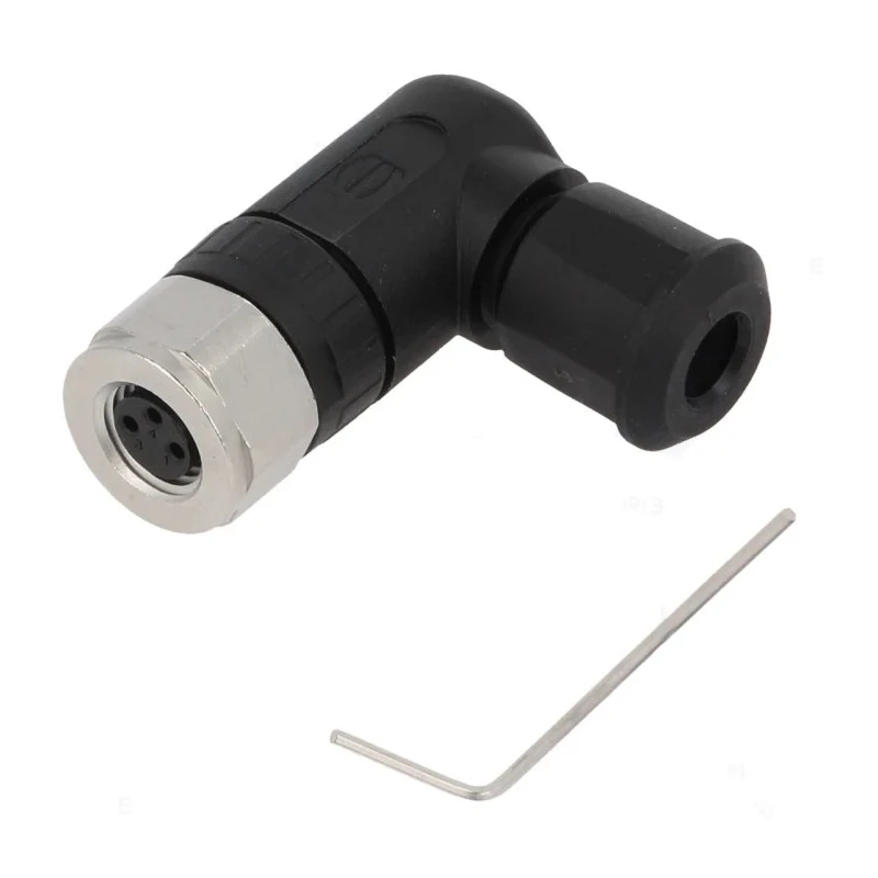 HARTING Circular Connector 3 Contacts Cable M8 Socket Female IP67 Right Angle 4A 60V Polyamide 21023594301
