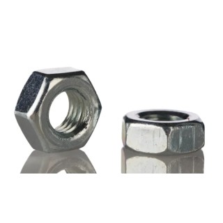 RS PRO Plain Stainless Steel Hex Nut M3 DIN 934, Full Hex A2 Grade, Height 2.4mm, 527-230