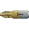 Wera Screwdriver Bit 1/4 in Hex Drive, PZ2 Tip, Titanium Nitride Coated, 25mm Overall Length 05135069001