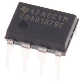 Texas Instruments CD40107BE 2 2-Input NAND Logic Gate, PDIP, CMOS, 3–18V, 8-Pin, Through Hole