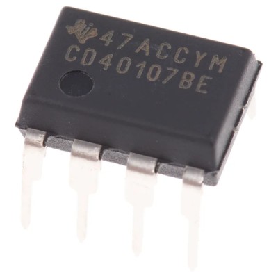 Texas Instruments CD40107BE 2 2-Input NAND Logic Gate, PDIP, CMOS, 3–18V, 8-Pin, Through Hole
